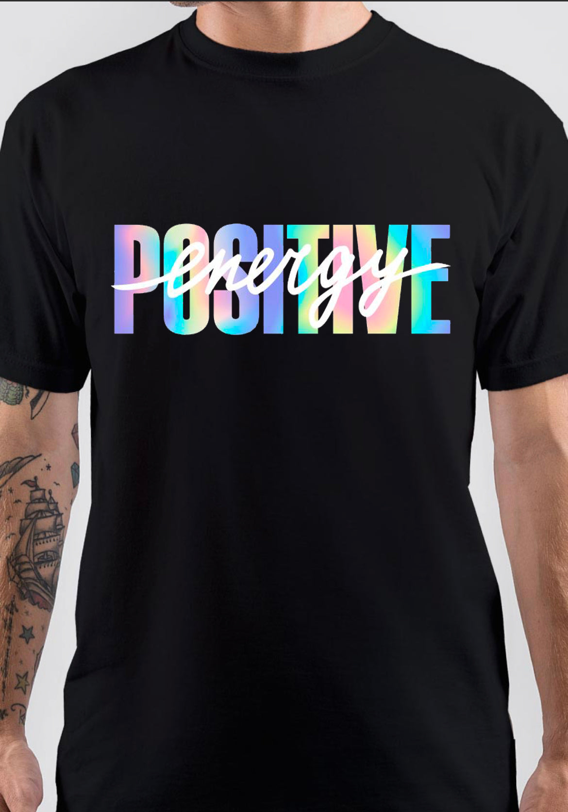 Positive Energy T-Shirt, Trending POD Shirt for Vintage Streetwear