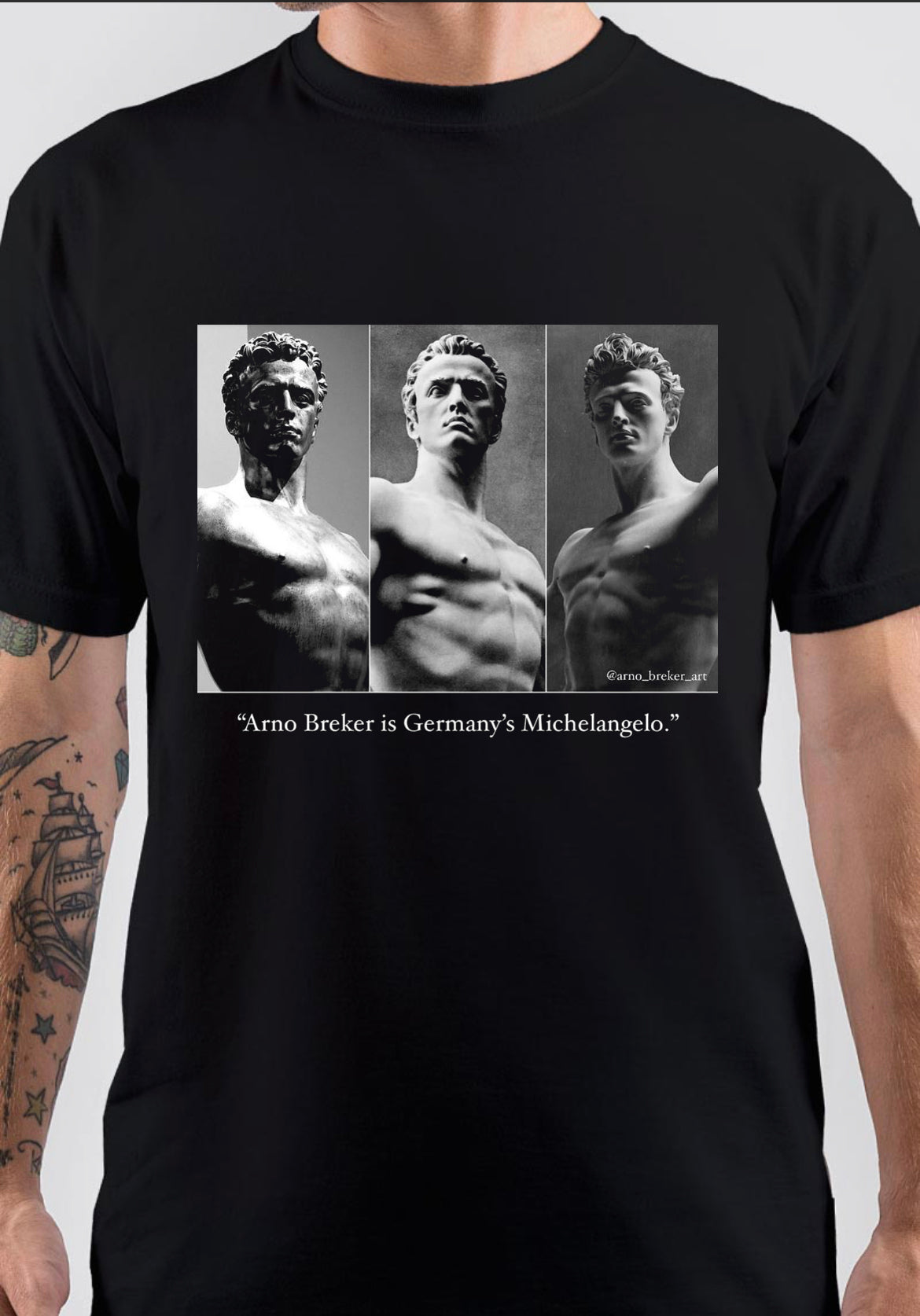 Arno Breker T-Shirt, Y2K Inspired Graphic Tee for Streetwear Fans