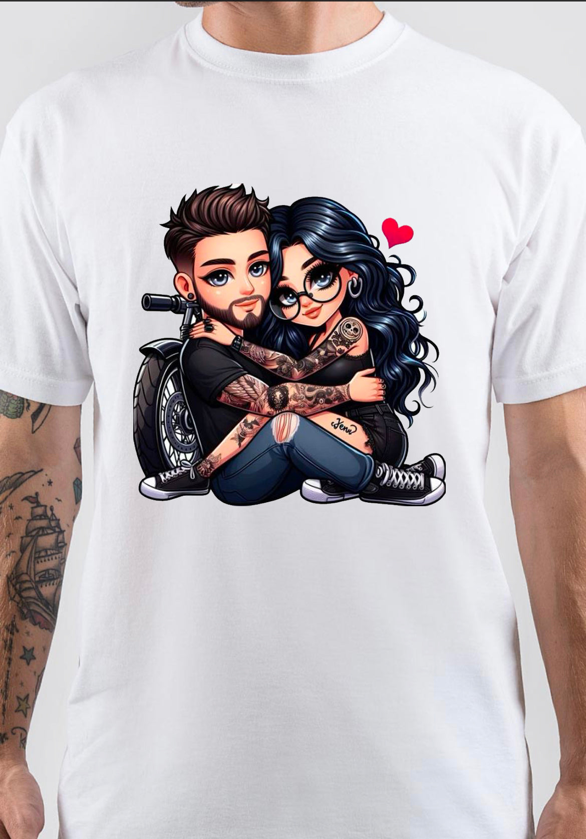 Couple Bonnet T-Shirt, Retro Graphic Tee for Print on Demand Fans