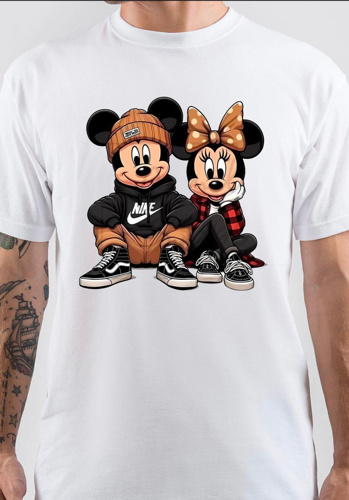 Couple Bonnet T-Shirt, Vintage POD Graphic Tee for Streetwear Fans